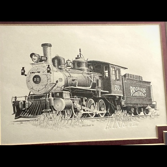Rare H.L Scott III | Railroad Art | Custom Framed | Custom Matted | W/Lapel Pin - Picture 5 of 12
